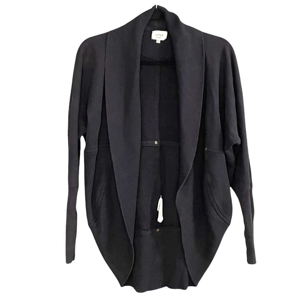 ARITZIA Wilfred Diderot Sweater Open-Front Cocoon Cardigan Sweater Black XXS
